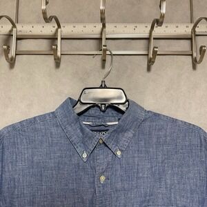 Chaps Shirt Men XXL‎ Blue Chambray Preppy Casual Hybrid Academia Ralph Lauren